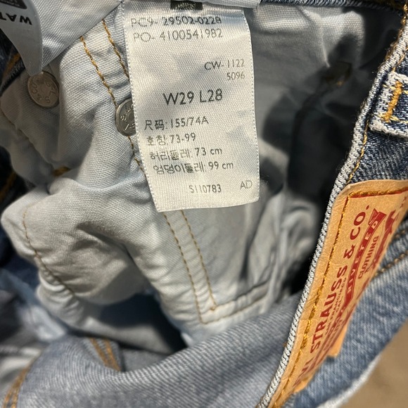 Levi's 501 S Skinny Jeans Womens 29x28 Blue Medium Wash High Rise Button Fly - Picture 8 of 14